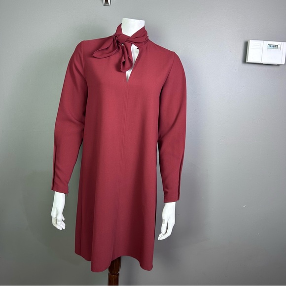 See by Chloe dress Medium minimalist rust secretary monochrome coquette office - Picture 3 of 14